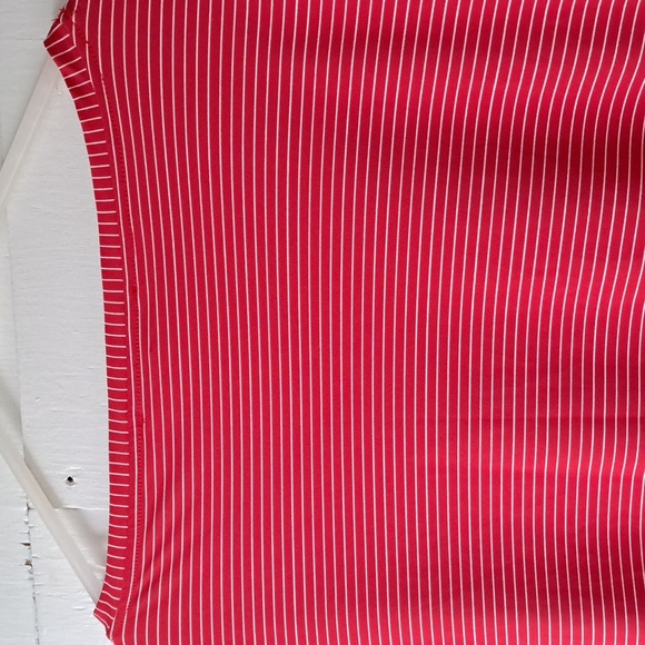 Chiara Cocol Milano Red & White Striped Midi Dress with Blue Trim SZ L - Picture 10 of 12